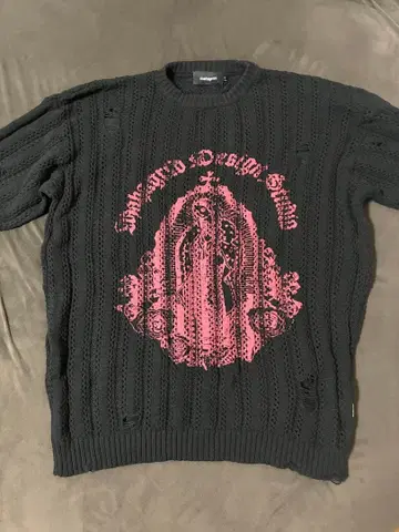 mahagrid 블랙 레이스 편직 니트