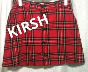 KIRSH 울 혼방 타탄 체크 미니 스커트 레드