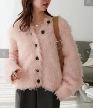 [ 저절로 만지고 싶어지는! ] 샤기 가디건 핑크