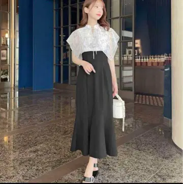 미셸 마카롱 로얄 플뢰르 케이프 원피스 덕질 현장 쉬폰