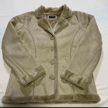 에코 무스탕 코트 여성용 M 베이지 겨울 아우터