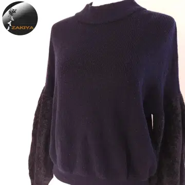 COMME CA 코무사 절개 니트 울 100% 볼륨 소매 모헤어 혼방 9