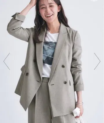 [ 세탁 가능/셋업 가능 ] 요철 스트레치 소재 더블 자켓 INDIVI