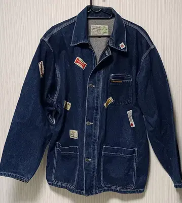 다크 네이비 데님 자켓 패치 부착 데님 자켓 G 자켓 데님 커버올