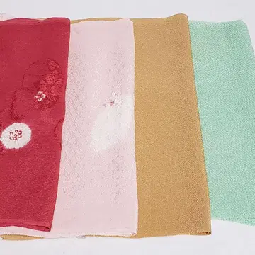 (0719) 오비 장식 천 4점 묶음 판매 기모노 일본 의류 잡화