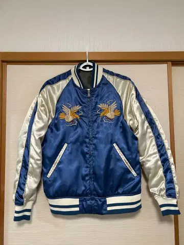 ALPHA INDUSTRIES 스카잔/MA-1 사이즈 S 블루 화이트