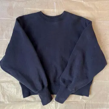 종이 택 있음 오시마 레이 REVERSE WEAVE PO 맨투맨 인디고