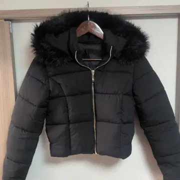 GRL/2Way 퍼 후드 다운 자켓 블랙