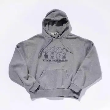 World is over CHILDHOOD 그레이 후드티