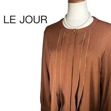 르 주르 블라우스 긴팔 브라운 턱 디자인 삼양상회 [ L ] A84