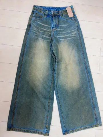 라이트 블루 와이드 데님 팬츠