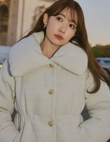 herlipto Gold-Button Tweed Down Jacket S