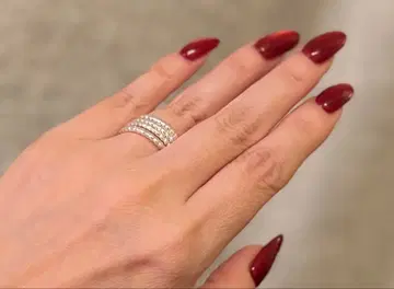 아페쎄 프랑스 4단 실버 컬러 스태킹 반지 약 11호