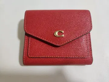 가죽 접이식 지갑 레드