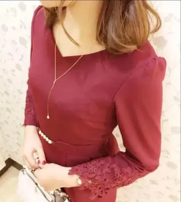 원피스 프로포션 바디 드레싱 가을 옷 보르도 와인 레드