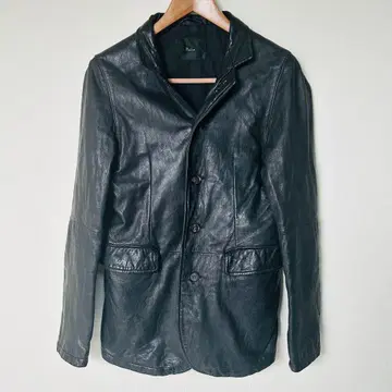 투모로우랜드 에디션 고트스킨 가죽 카 코트