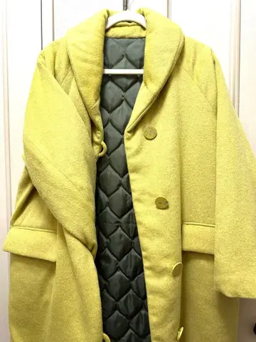 espace de calma 울 코트 밝은 옐로우 컬러
