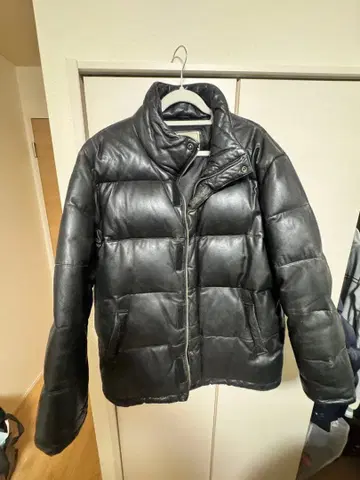 AVIREX USA 가죽 다운 자켓 블랙