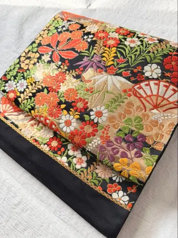 후쿠로 오비 육통 무늬 앤티크 당금직 간제수화금