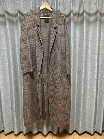 지나시스 체크 무늬 롱 코트 F 사이즈