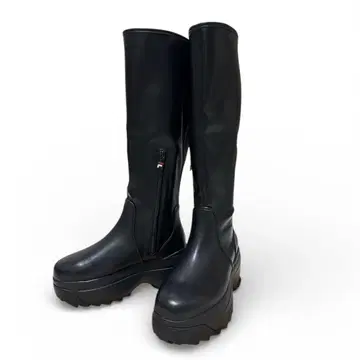 FILA 디스럽터 웨지 롱 부츠 통굽 블랙