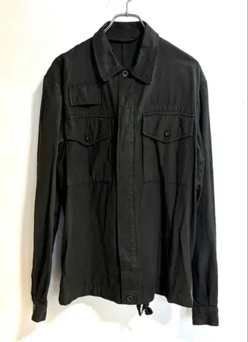 WAIPER 블랙 염색 체코군 실물 HBT 플라이 프론트 워크 셔츠 M