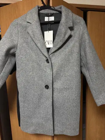 그레이 울 혼방 롱 코트