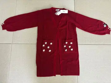 새상품 미니 와인 레드 니트 가디건