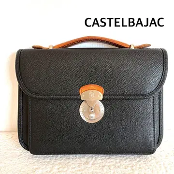 까스텔바작 블랙 가죽 클러치백 손잡이 포함