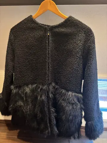 절개 퍼(퍼) 노카라 코트 아우터 블랙