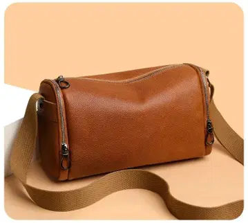 천연 가죽 숄더백, 탑 그레인 소가죽 크로스백, 대용량