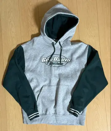 BEN DAVIS 그레이 그린 속기모 후드티 M 남성/여성