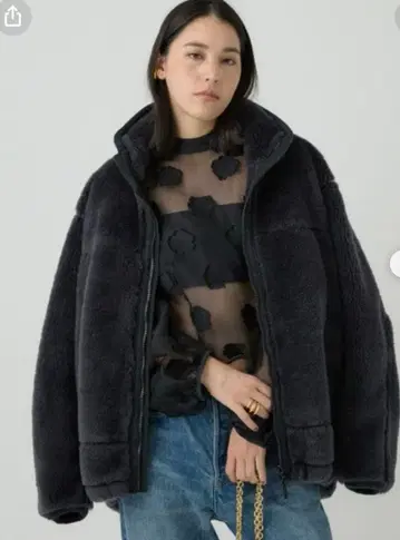 Chaos 울 보아 블루종 2024 완판 컬러 흑먹색 블랙 블랙