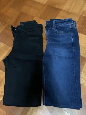 히트텍 울트라 스트레치 하이라이즈 청바지 긴 길이 2점