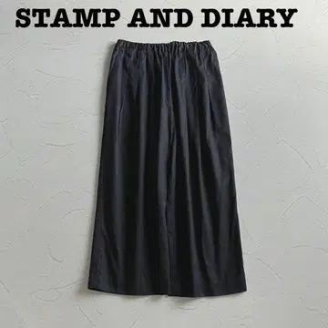 컨디션 최상 스탬프앤다이어리 수피마 코튼 허리 턱 와이드 팬츠