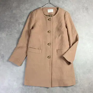 iena 이에나 캐시미어 블렌드 노카라 코트 베이지 일본제 출퇴근 통학