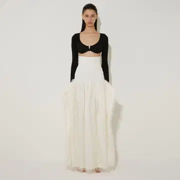 Frangant feather skirt 화이트
