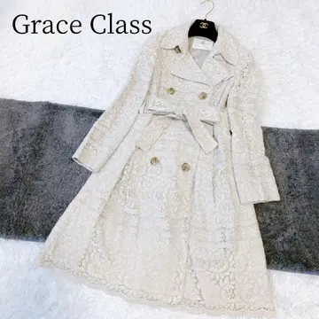 [ Grace Class ] [ M ] 롱 코트 트렌치 자수 벨트 아우터