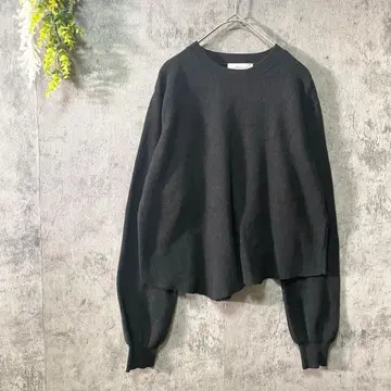 오파크 클립 긴팔 니트 겉옷 퍼프 슬리브 오피스 캐주얼 L