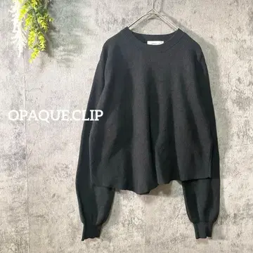 오파크 클립 긴팔 니트 겉옷 퍼프 슬리브 오피스 캐주얼 L
