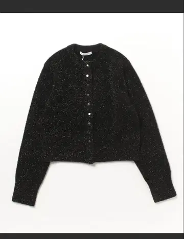 BEAUTY&YOUTH 라메 크루넥 니트 가디건 블랙