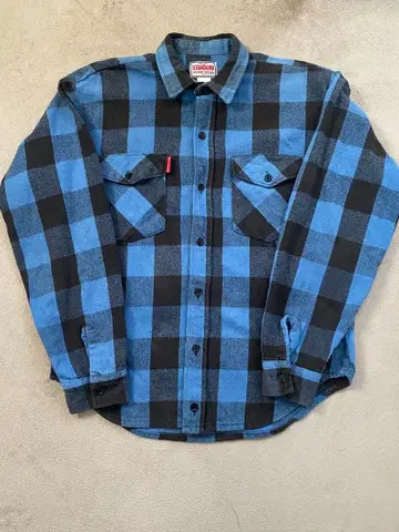 HIGH STANDARD 버팔로 체크 파랑 블랙 플란넬 셔츠