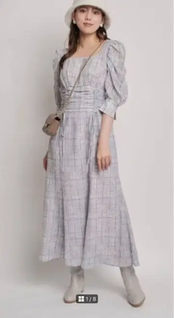 마이 스트라다 카지 히토미 착용 트위드 프린트 원피스