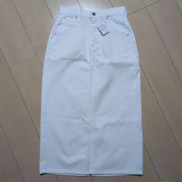 [ 새상품 택 포함 ] Lee 화이트 롱 데님 스커트 S 허리 61
