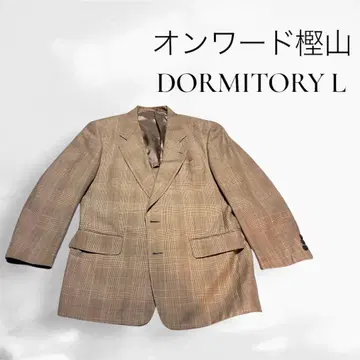 온워드 카시야마 DORMITORY 테일러드 자켓 브라운 체크 L