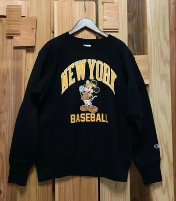 [ M ] 미사용품 챔피온 리버스 청단택 미키 디즈니 블랙