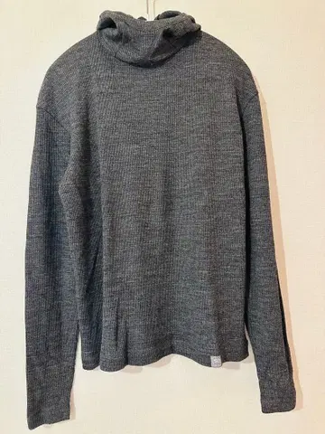 super.natural 후드 부착 와플 긴팔 T