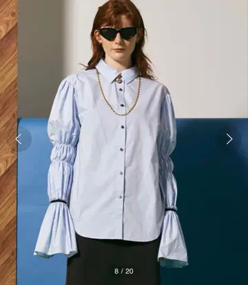 MAISON SPECIAL 벨 슬리브 셔츠