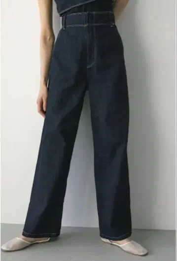 STYLEMIXER 코튼 린넨 하이웨스트 데님