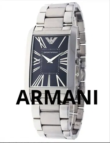 아르마니 스테인리스 스틸 블랙 시계